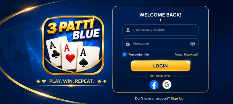 3 Patti Blue Login Process