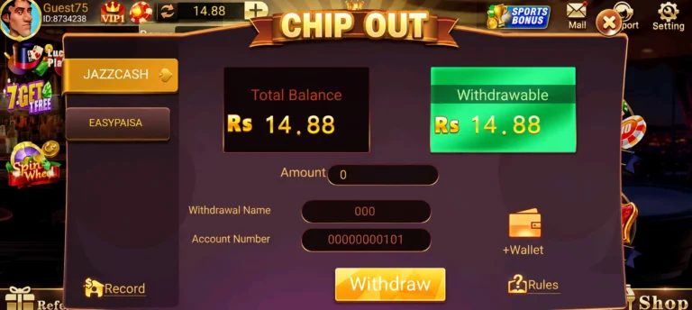 How to Withdraw Money from Teen Patti Blue