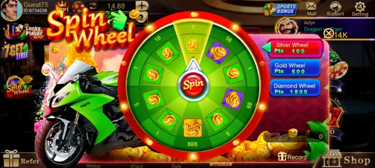 Spin Wheel Prize in Teen Patti Blue