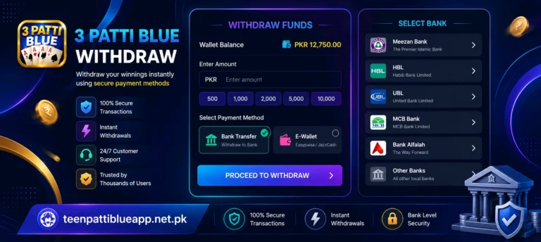 Teen Patti Blue Withdraw Process